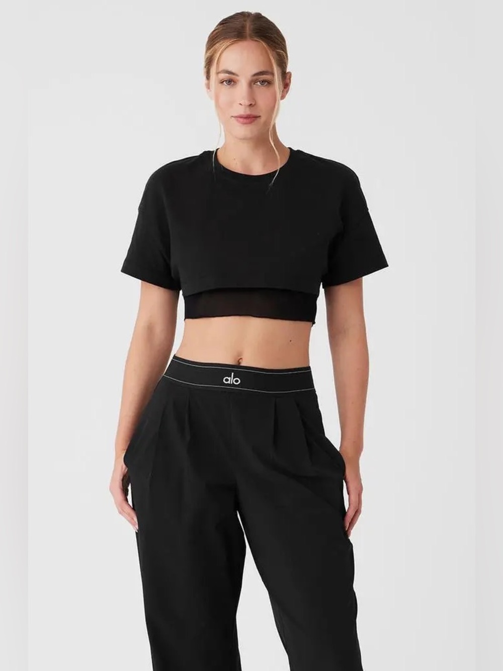 ALO Yoga Cropped Layered Boxy Tee - NWT